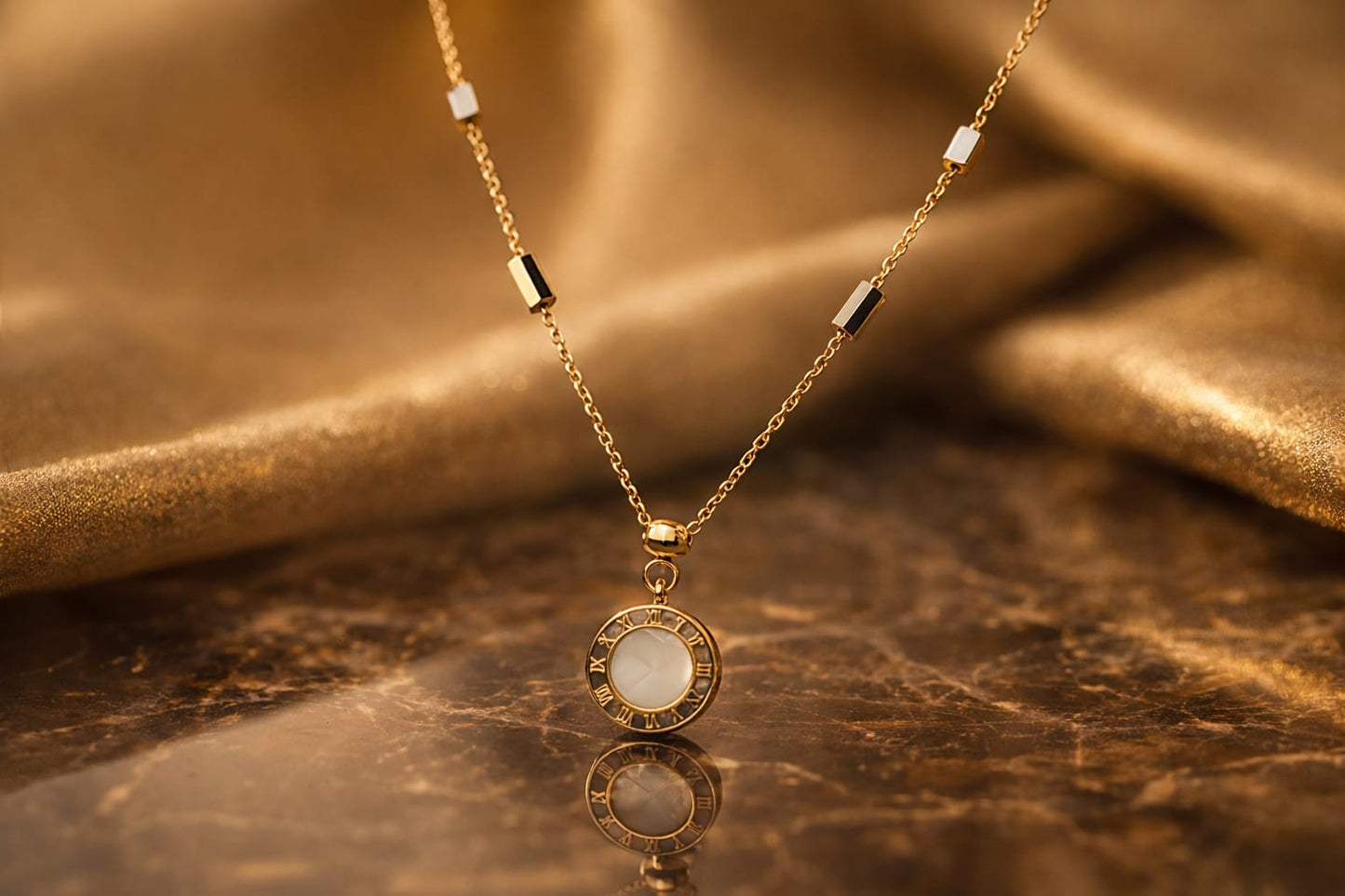 Roman Numeral Medallion Necklace