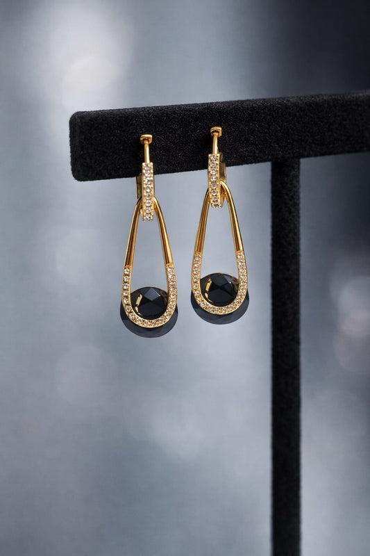 Midnight Crystal Drop Earrings