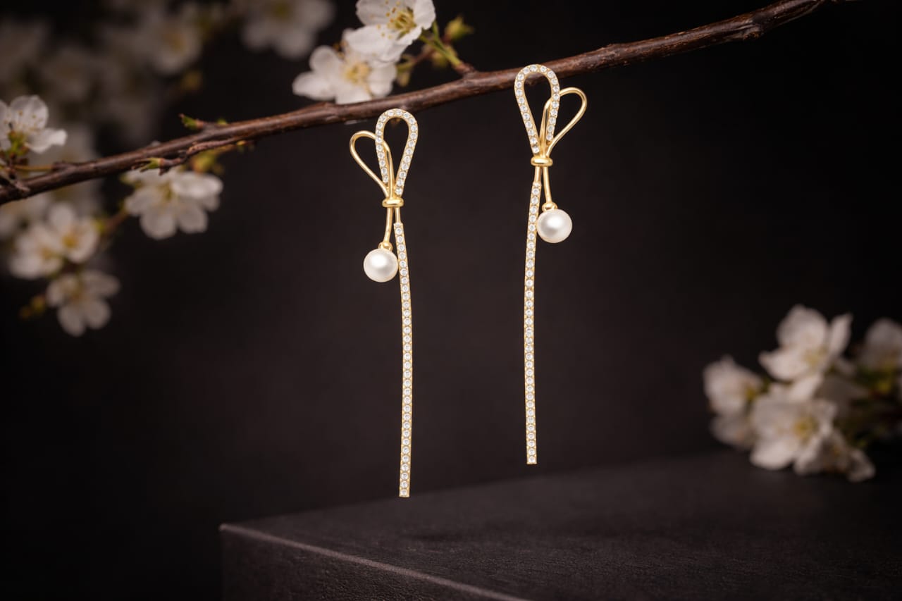 Pearl & Crystal Drop Earrings