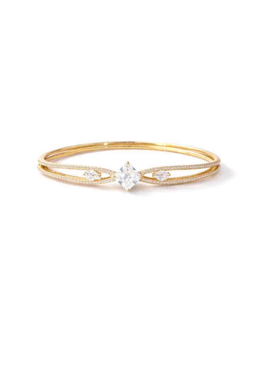 Princess Cut Crystal Bracelet Rose Gold | Sparkling Tennis Style Jewelry