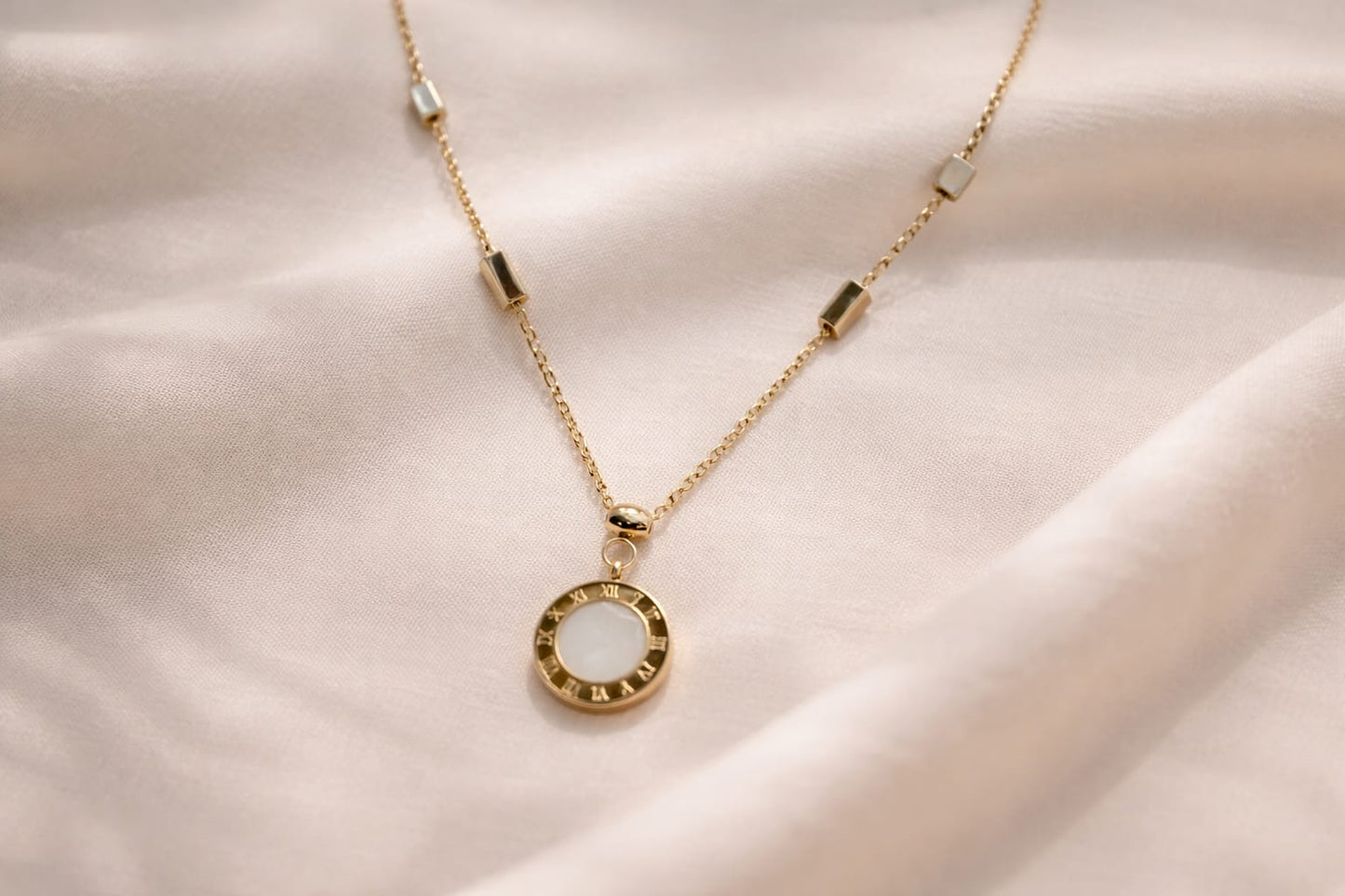 Roman Numeral Medallion Necklace