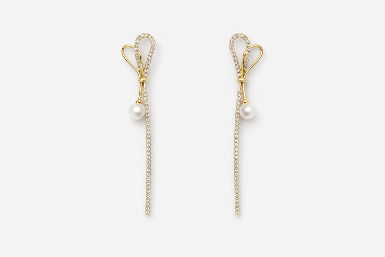 Pearl & Crystal Drop Earrings