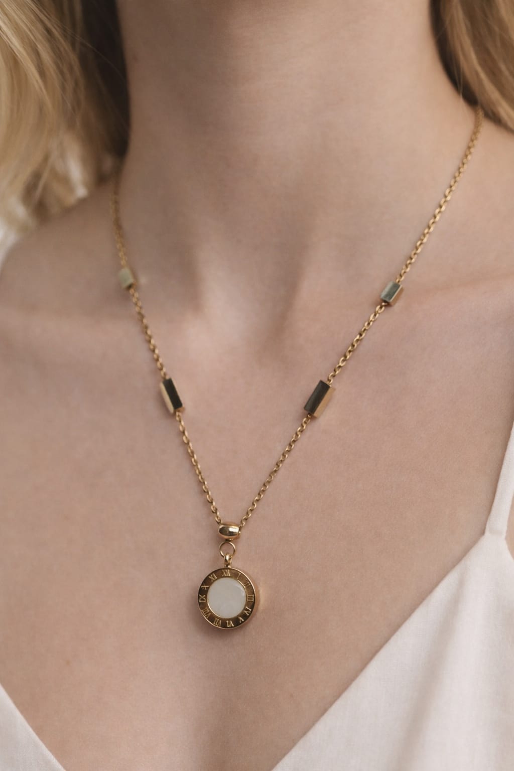 Roman Numeral Medallion Necklace