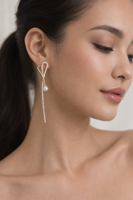 Pearl & Crystal Drop Earrings