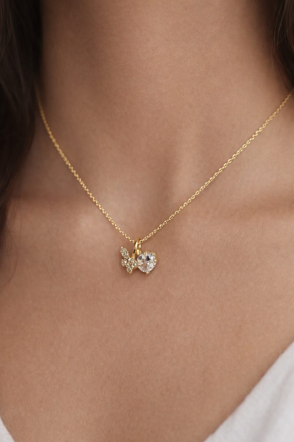 Butterfly & Heart Crystal Necklace