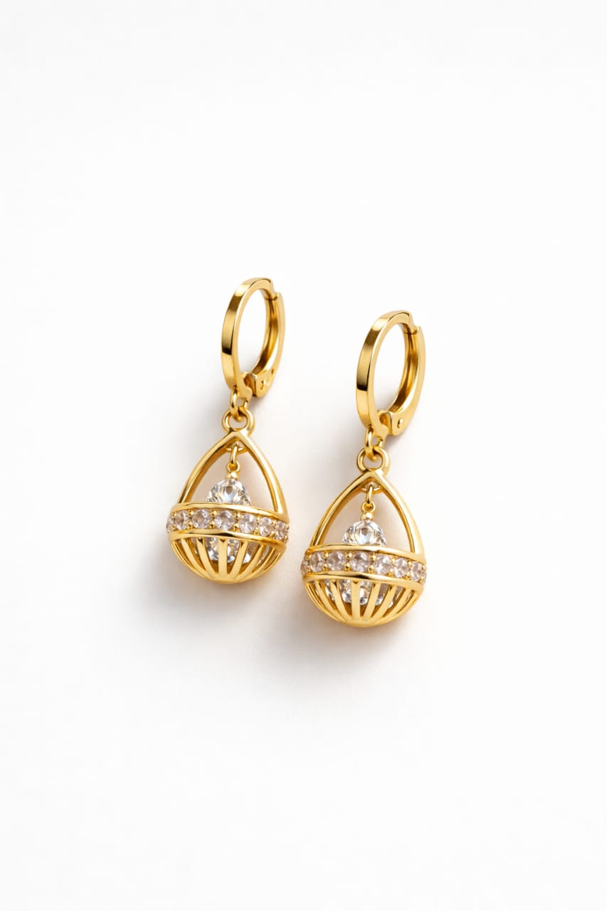 Celestial Basket Drop Earrings