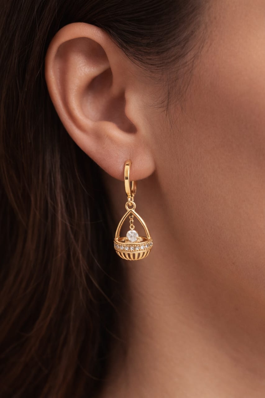 Celestial Basket Drop Earrings