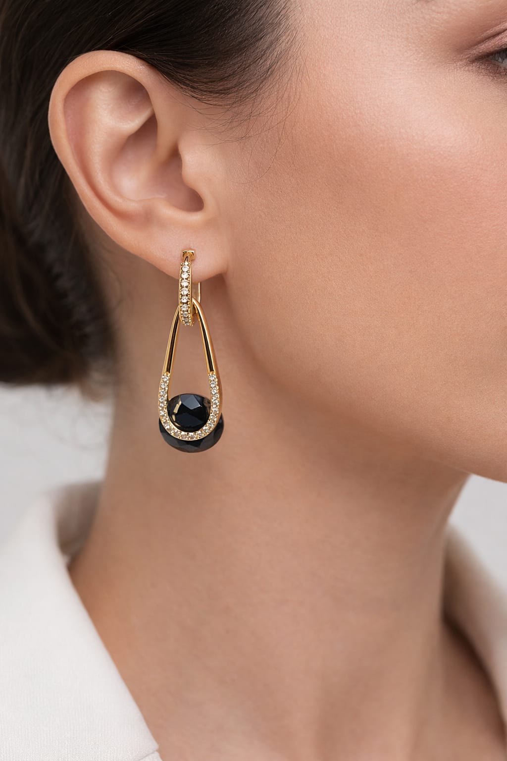 Midnight Crystal Drop Earrings